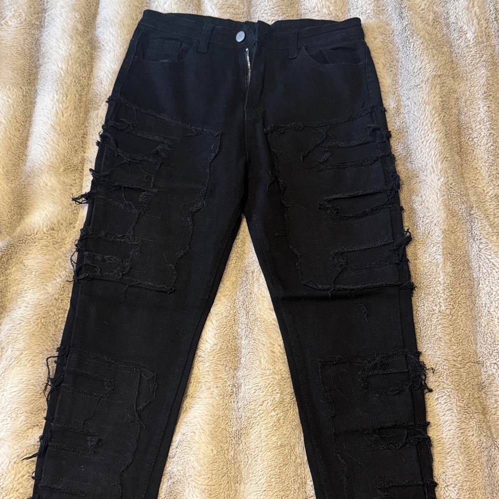 Boys Size 14 black distressed jeans